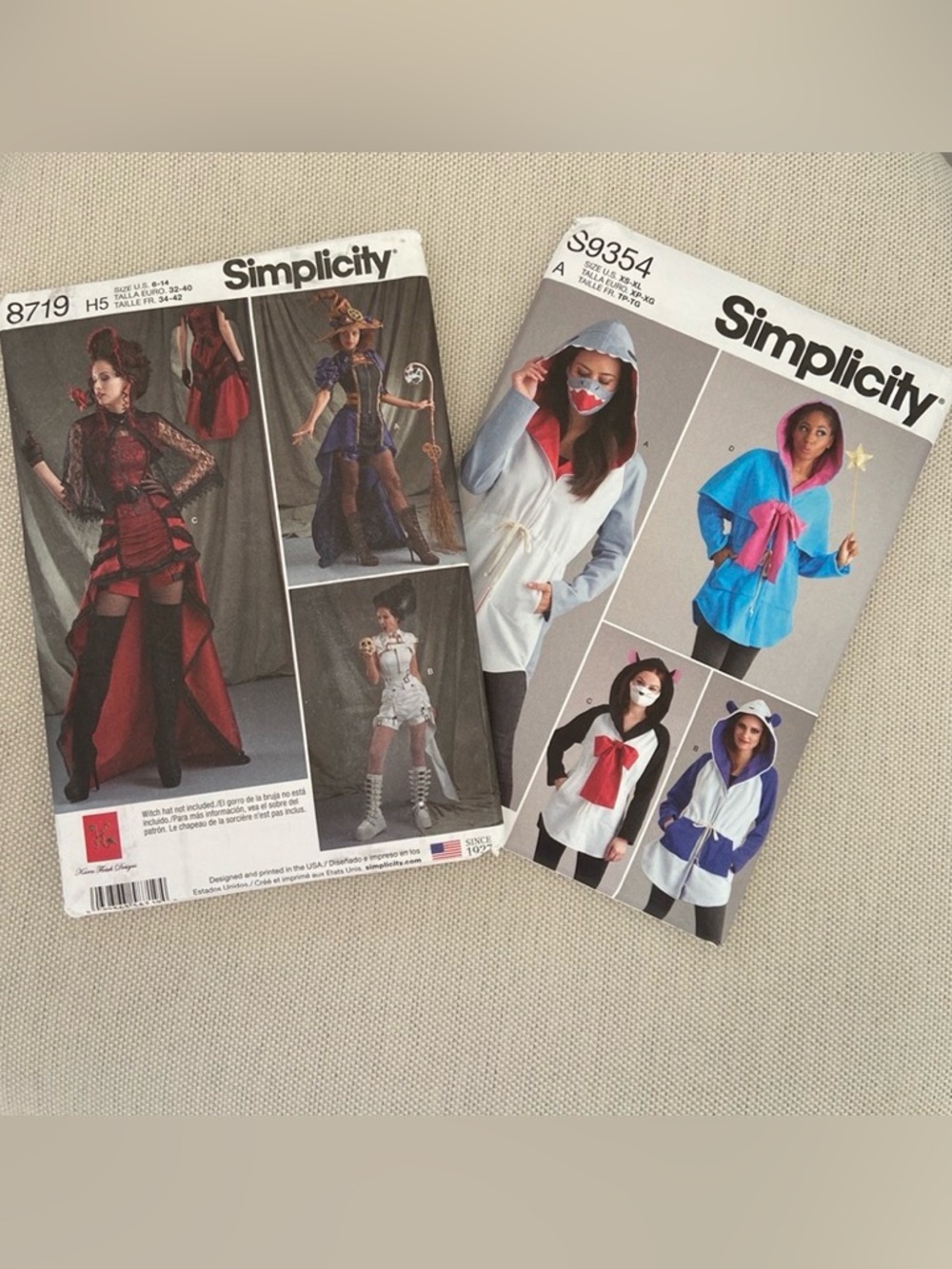 Bundle of Two Simplicity Costume Sewing Patterns